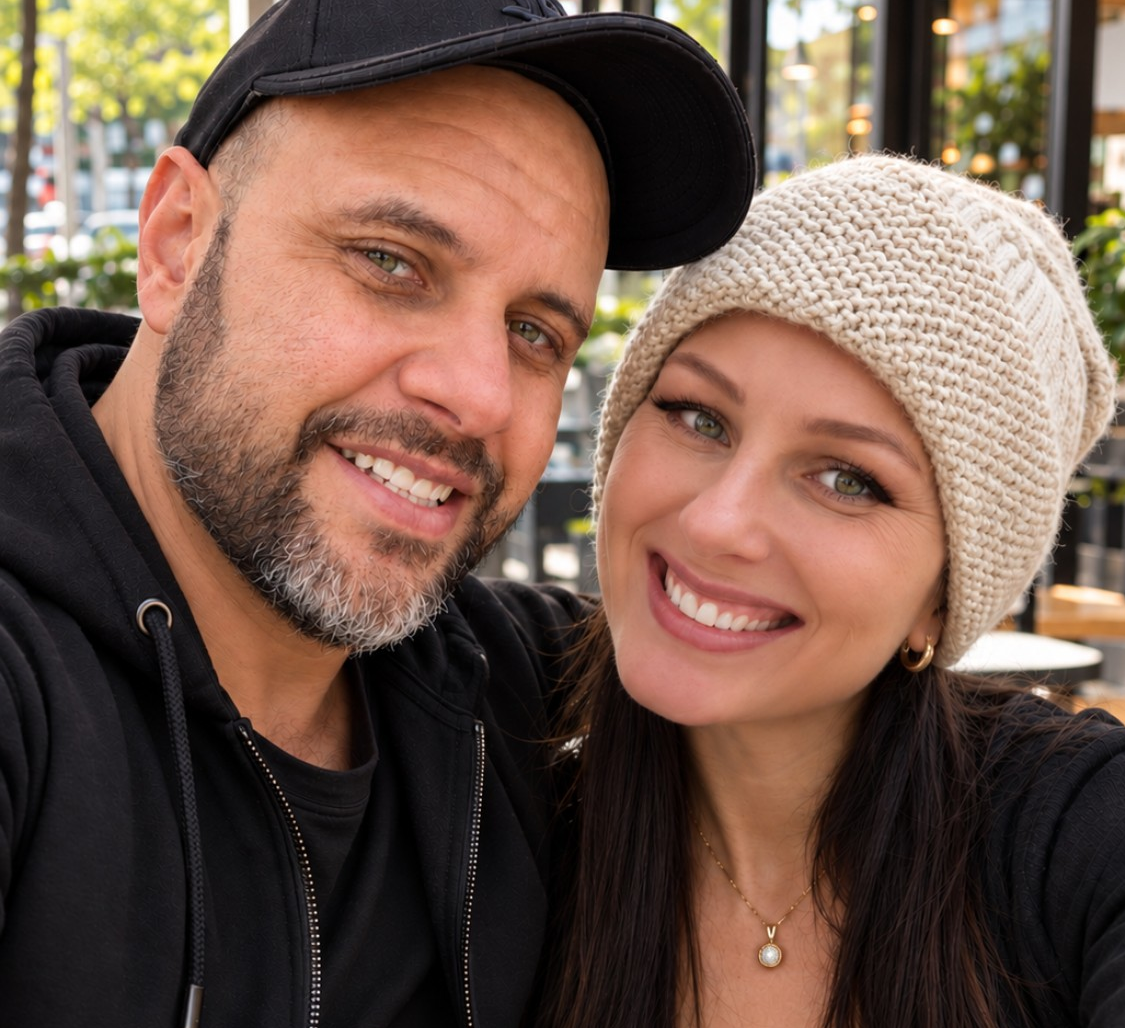 Everton e Gi juntos no café